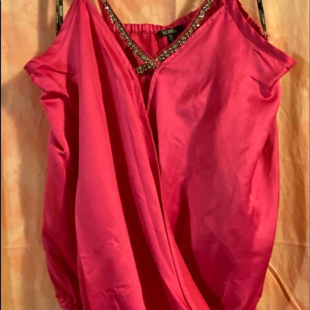 Pink sexy strap blouse with stone straps never worn only removed tags